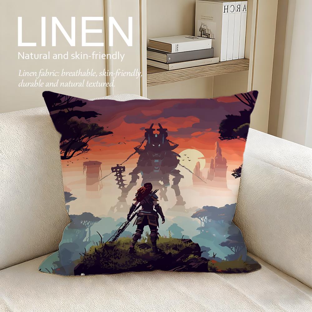 Game Horizon Zero Dawn Cushion Cover Pillowcase Set Pcs x x Breathable Washable Sofa Cushion Cover 30X30cm