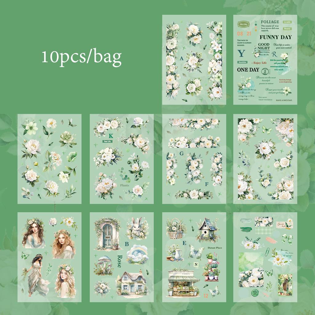 Mr. Paper 10sheets/bag Romantic Season Series Sticker Book DIY Handbook Scrapbook Phone Case Photo Frame Calendar