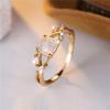 Fashion Female White Fire Opal Stone Engagement Ring Trendy Gold Color Bride Wedding  Gift For Women