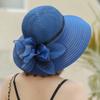 Elegant Organza Flower Bucket Hat for Women - Fashionable Sun Protection, Breathable Polyester, Perfect for Spring & Summer
