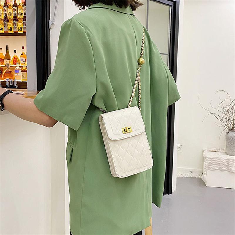 Mobile Phone Bags  Rhombus Chain Shoulder Cross Body Cellphone Sling Bag