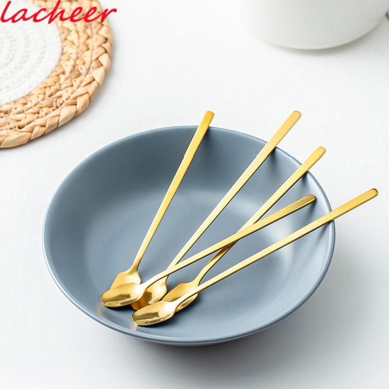 14.5cm stainless steel long handled beverage mixing spoon