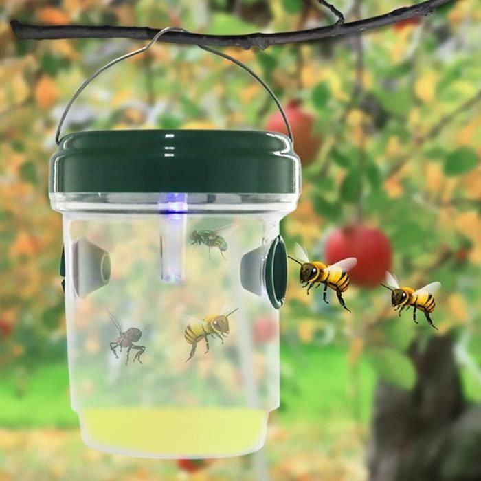 Set mit 2 wasserdichten Solar-Wespenfallen für den Außenbereich, sichere, ungiftige Bienenfallen, Hornissenfallen ré[303]