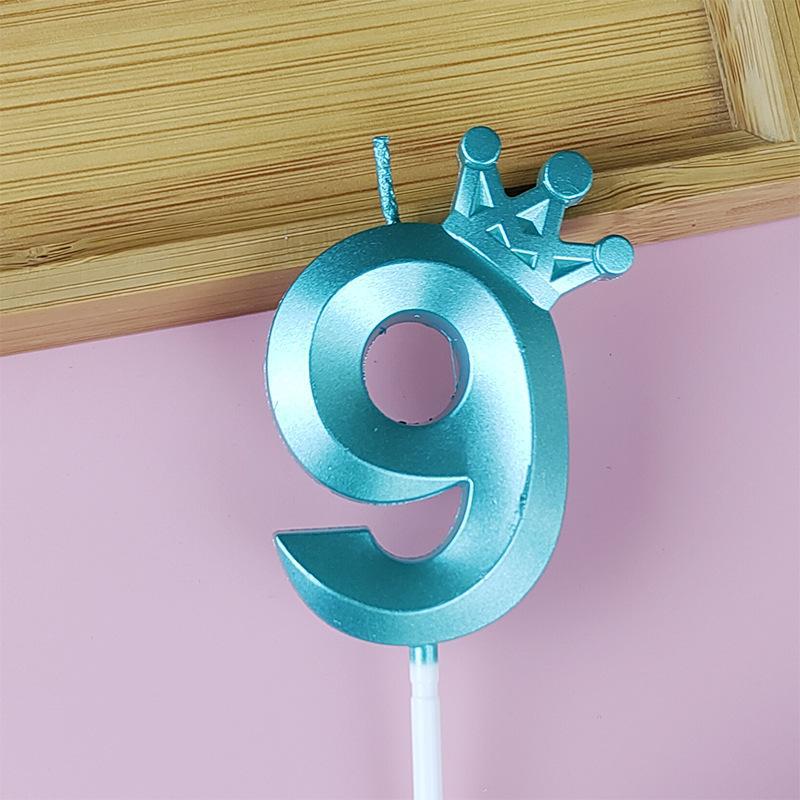 

2025 Gold Crown Digital Candle Number Birthday Cake Candle Kids Birthday Party Wedding Cake Candle Cake Decor 0-9 Number Candle 2 pcs