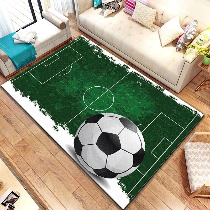 Soccer Football Creativity HD Printed Carpet Household Rug Children's Room Living Room Chair Bedside Modern Simple Floor Mat