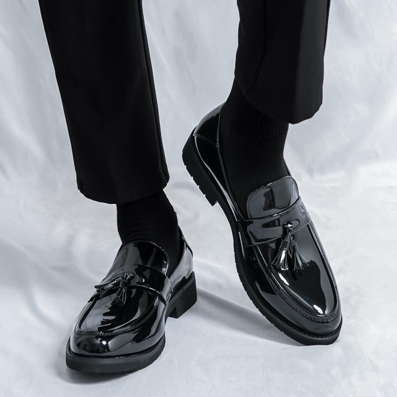 Men's Retro British Style Leather Tassel Loafers: Slip-On Casual Dress Shoes In Large Sizes
