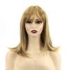 Synthetic Blonde Wig with Bangs Natural Hairstyle for Female Straight Hair Daily Halloween Use Halloween Costume Wig