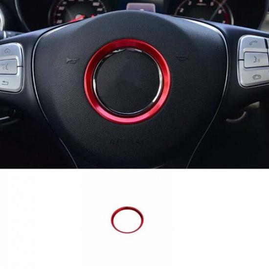 Fit For Benz GLE GLS Steering Wheel Horn Aluminum 2016- Ring Cover Panel Red