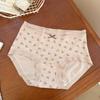 Ladies Summer Pure To Pure Cotton 7A Antibacterial Extension Crotch No Scar Middle Waist Triangle Briefs