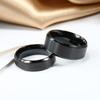Anelli Neri Anello Classico in Acciaio Inossidabile Fedi Nuziali di Fidanzamento Per Uomo Donna Coppia Colore Nero Argento Gioielli di Moda 8/6mm