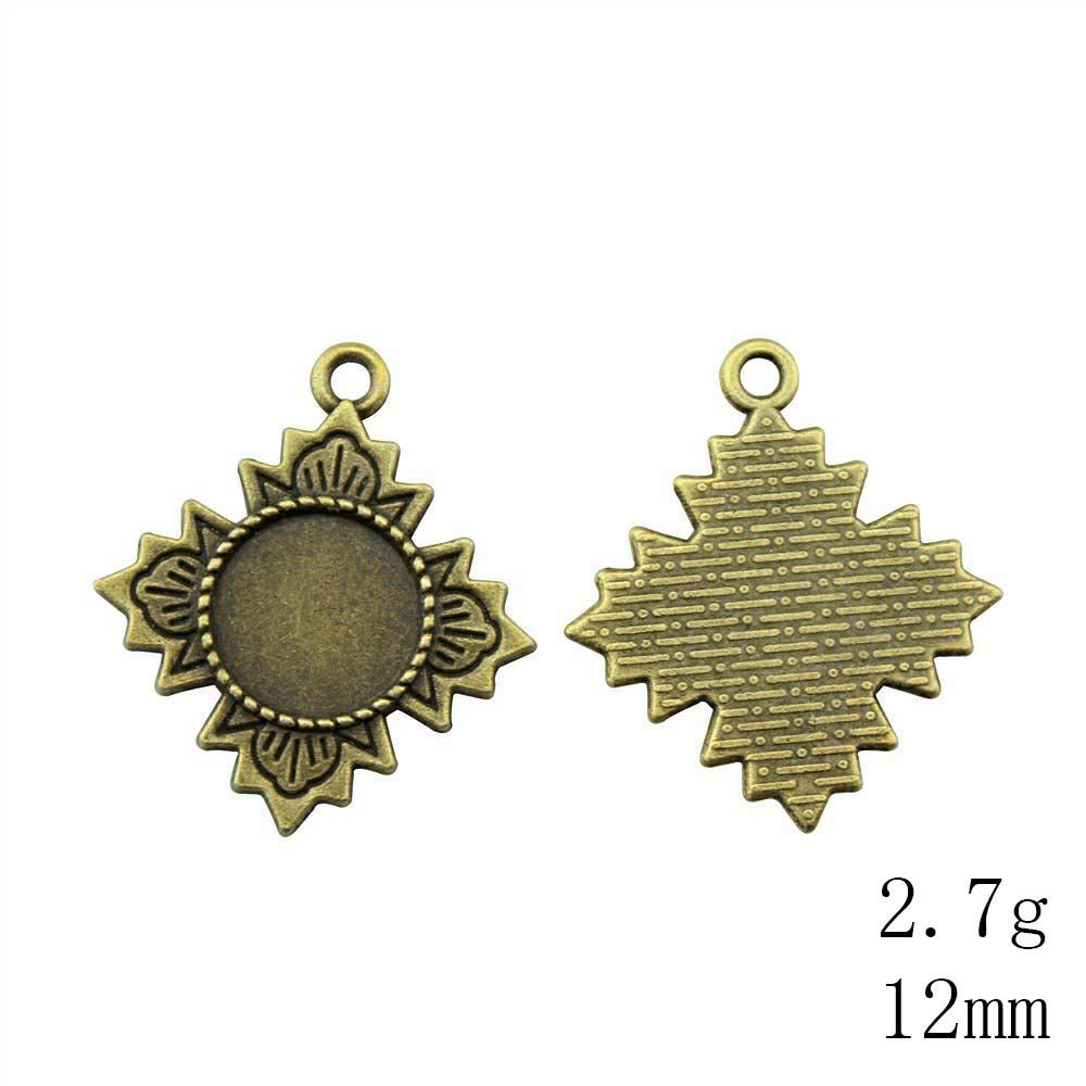 Valentine's Day Accessories For Making Jewelry Fit Round 12mm Glass Cabochon Base Setting Tray Accessories Parts Women's Clothing Bag Accessories