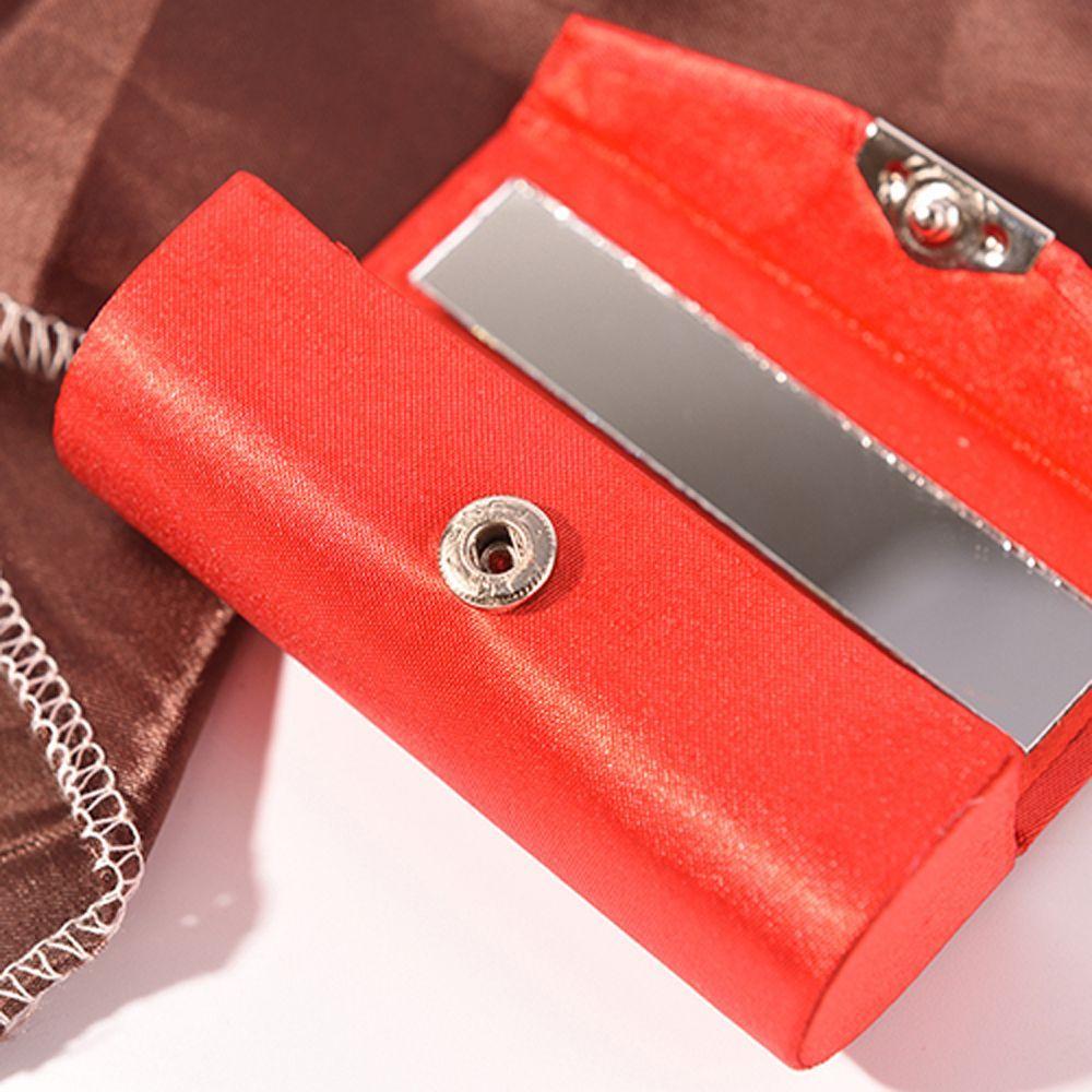 Röhren reine Farbe mit Spiegel Schmuckschatulle Stoffmaterial Design Lippenstifthalter Lippenstiftetui Verpackungsschachtel Lippenstiftbox