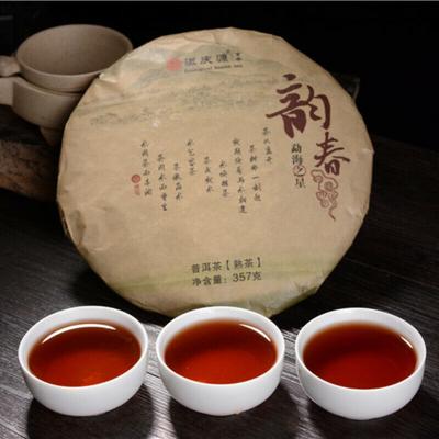 357g Chinesischer Top-Schwarztee Yunnan Bio Großblatt Puerh Teekuchen Pu'er Reifer Tee