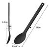 Yamazaki Tower Silicone Cooking Spoon, Small, Black, W5.5 x D2.5 x H25cm, Dishwasher Safe, Floating Tip, Measuring Meter, Small Size, 1597