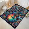 Colorful Abstract Guitar Design Carpet with Musical Elements Pattern Suitable for use as an anti-slip for living room bedroom sofas