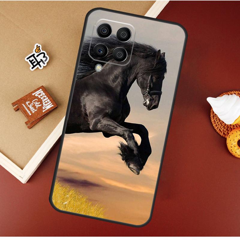 Beautiful Black Horse Case For Samsung Galaxy M21 M20 M23 M31 M11 M54 M14 M34 M13 M52 M32 M12 M16 M36 M56 M15 M55