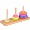 Holz-Turm von Hanoi Regenbogen Stapelspielzeug Kinder Farbenerkennung Sortierring Zuordnungsblock Frühpädagogisches Puzzle GeschenkMX003