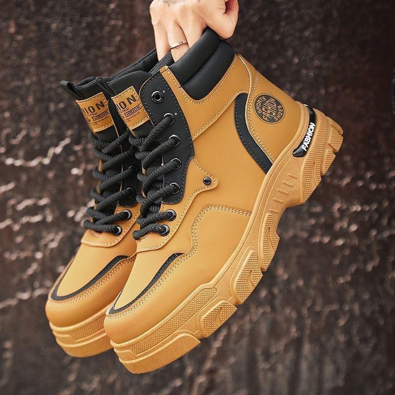 

Men s shoes single cotton Martin boots autumn and winter new high-top casual shoes piled thickened non-slip wear-resistant men s cotton shoes 38