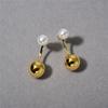 Round Bead Pearl Earrings Front And Rear Hanging Stud Earrings Xiaohongshu Temperament High-End Temperament Versatile Earrings
