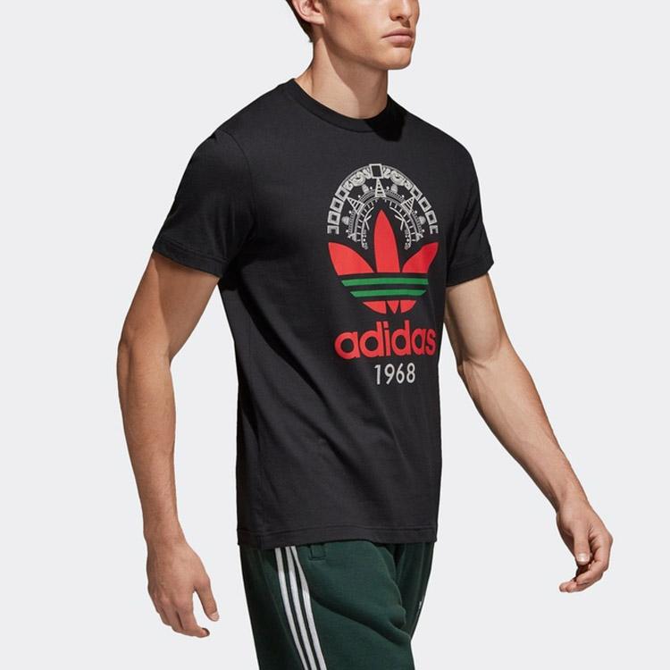 Adidas Originals Trefoil Tee Casual Sports Short Sleeve Men Tops Black CD6825