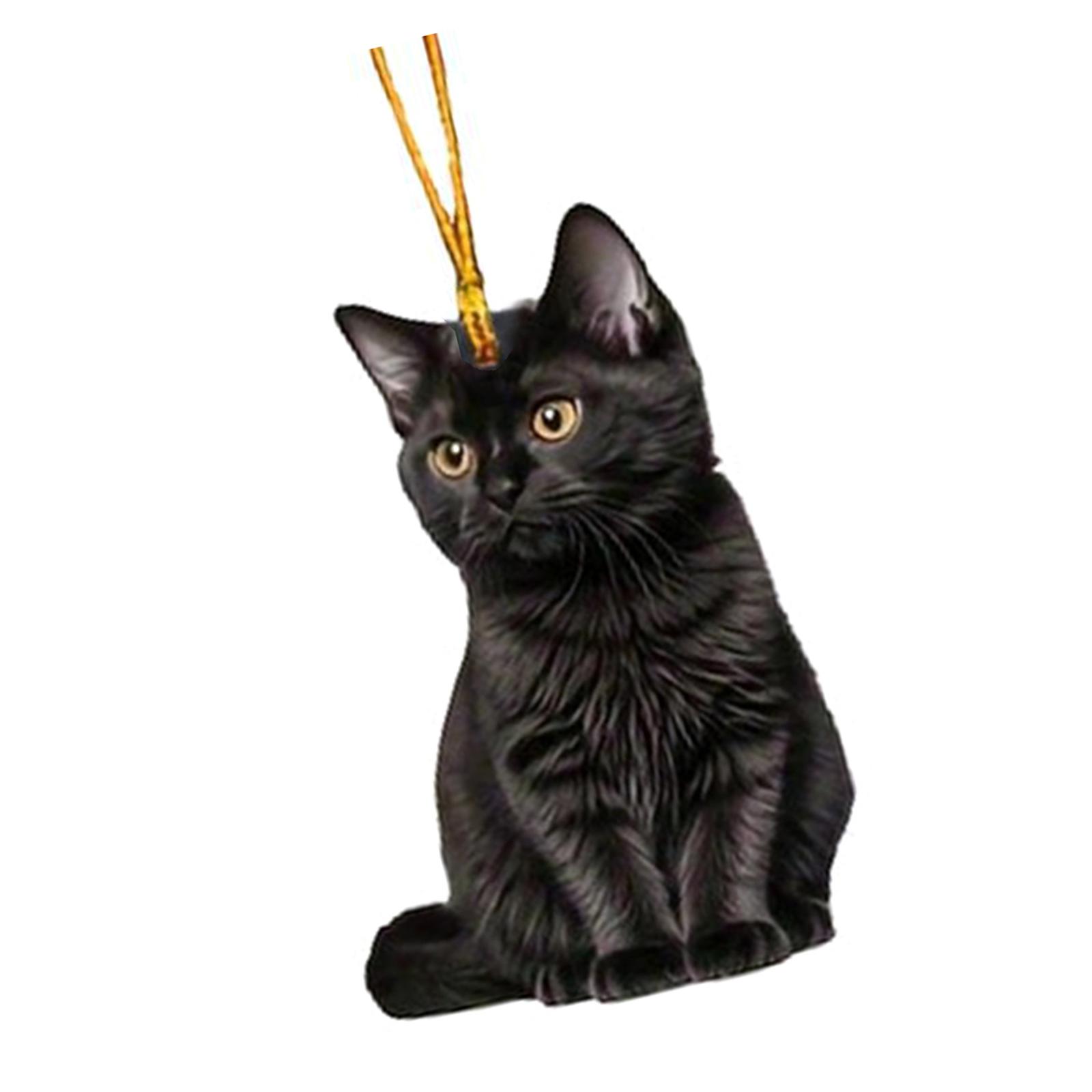 

Black Cat Hanging Ornament Vehicle Rearview Mirror Charm for Car Rearview Mirrors for Pet Lovers & Young Enthusiasts 2