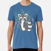 Cute Raccoon With Plants And Purple Flowers S To 5XL Made In the USA T-Shirt