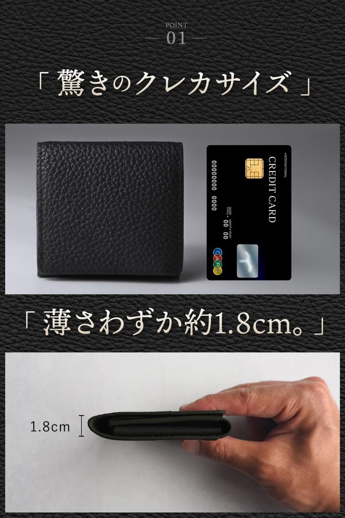 and Thin Genuine Card Coin Leather Folding Mini Black [LS LASIEM] Ultra-Small Slim Men's Bi-fold Wallet, Time-Saving, Compact, Wallet, Small,