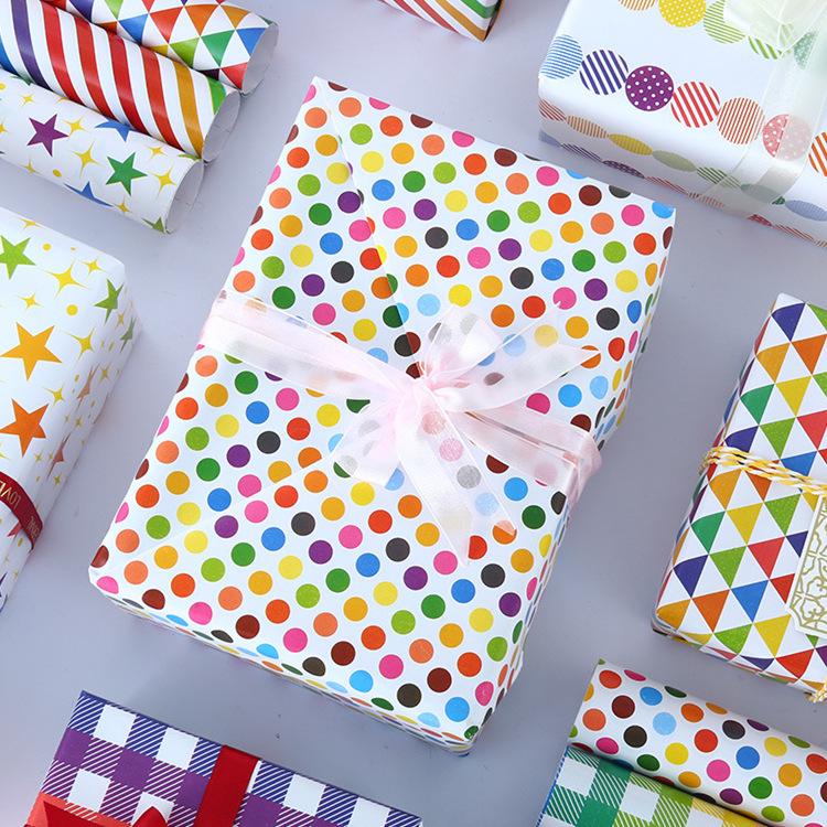 Geometric Pattern Gift Wrapping Paper for Children's Day & Birthdays