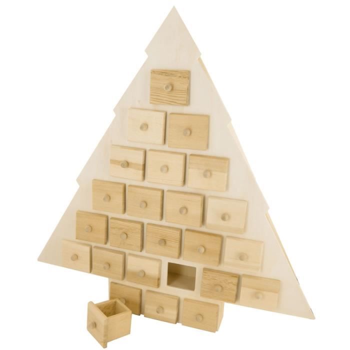 Advent Calendar - Natural - Solid Wood - 56 Cm - Decorative - For Children