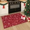 Exquisite Christmas Washable Entryway Rug Christmas Snowflake Indoor Non-Slip Front Door Mat Soft Rug Home Decoration Carpet