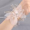 Photo Props Crystal Beads Bracelet Pearl Rhinestone Hand Flower  Wedding Party