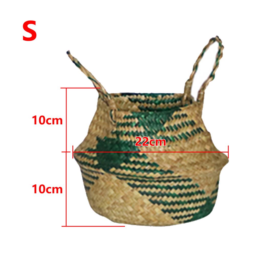 Seaweed Woven Flower Basket Woven Belly Basket Woven Basket Storage Basin Belly Basket Storage Flower Pot Basket