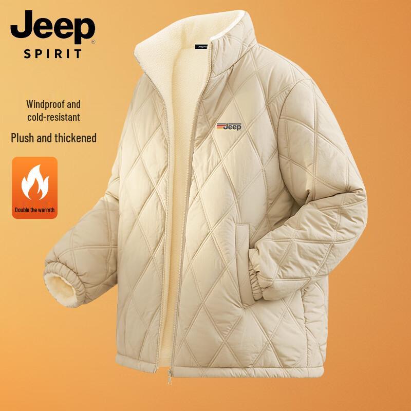 JEEP SPIRIT Men's Plush Lined Stand-Collar Winter Jacket