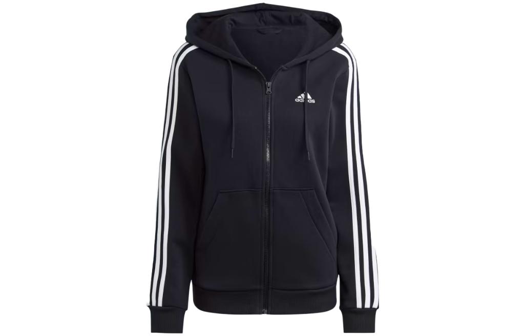 Adidas Free Shipping With AdiClub Essentials 3 Stripes Full Zip Fleece Hoodie HZ5743 M