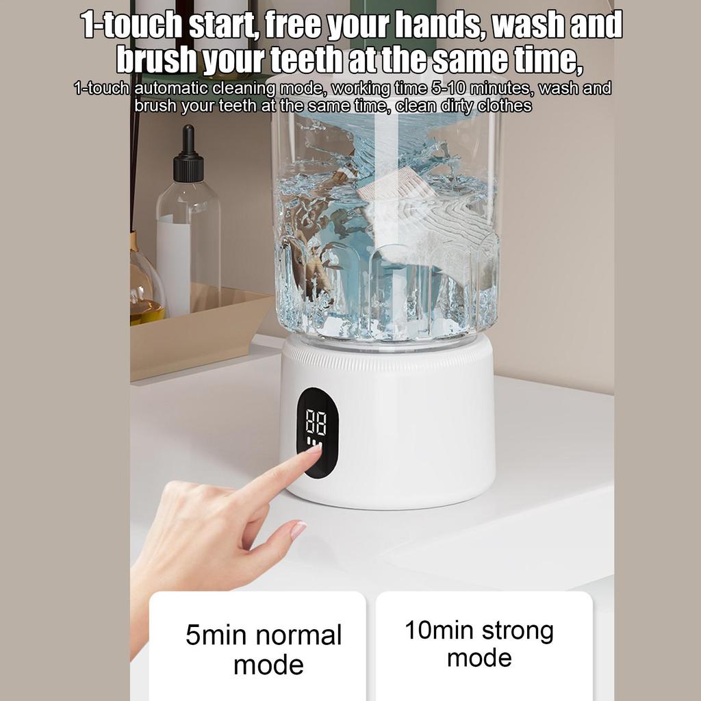 Underwear Washing Machine Rechargeable Panty Washer Cordless Travel Mini Washer for Delicate Fabrics Towels Socks Baby Clothes