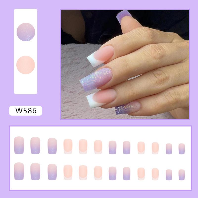 Summer Colorful Fresh And Cute Flowers European And American Fake Nails Solid Color Matte Nail Art Pieces Fashion Wear Nail