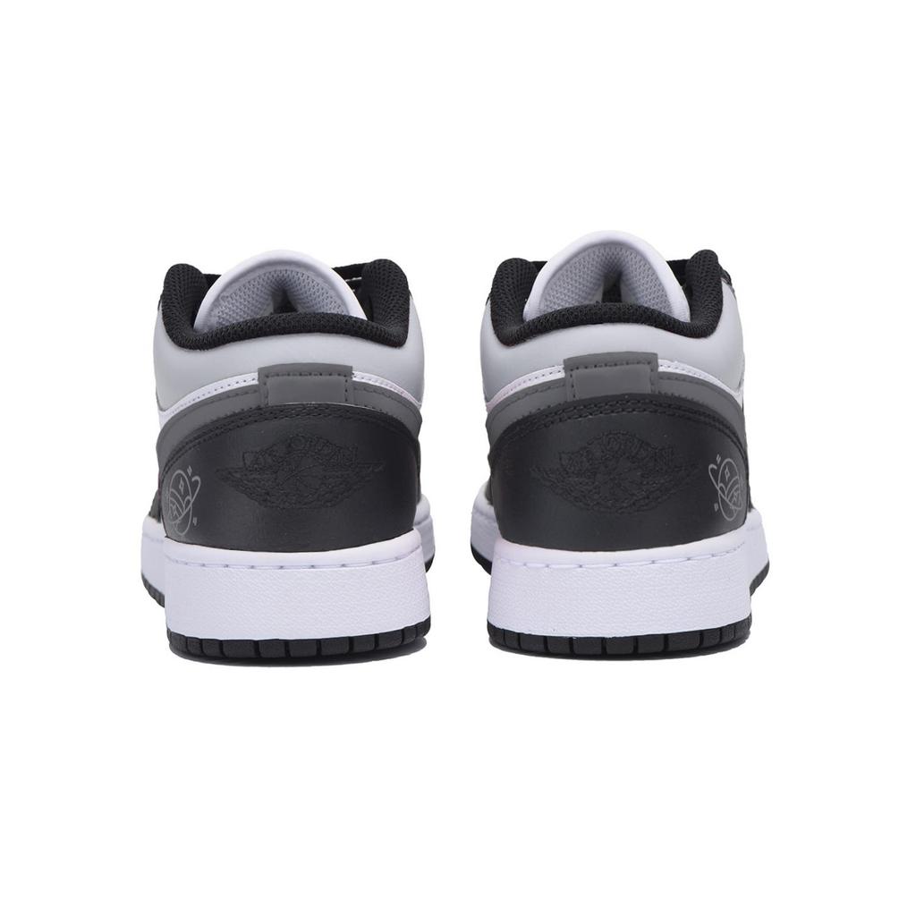 Jordan Air Jordan 1 Abrasion Resistant Low top Vintage Basketball Shoes Men's Black White Gray 553558-131(Team85-)