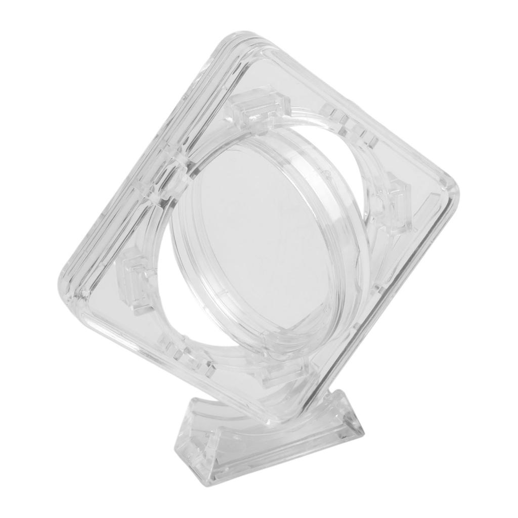 Transparent Acrylic Protective Coin Display Case for 40mm Diameter with Stand Suitable for Collectors and Medal Storage