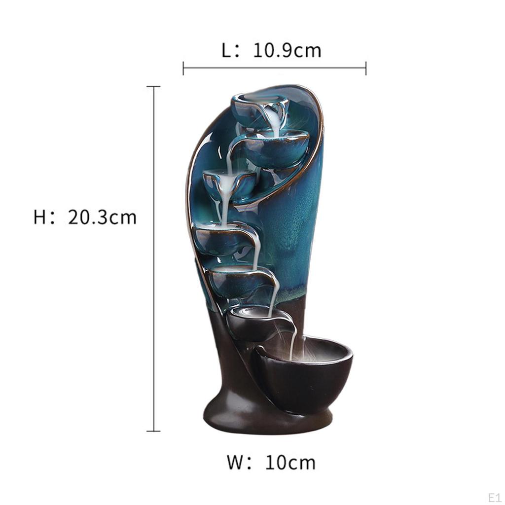 Ceramic Backflow Burner Collection Tabletop Smoke Fountain Craft Holder for Teahouse Living Room