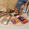 Women's Plus Size Wedge Thick Sole Slippers, Summer New European Style Buckle Open Toe Casual Beach Slides