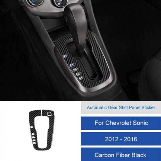 Carbon Fiber Bright Black Automatic Gear Shift Sticker For Chevrolet Sonic 12-16