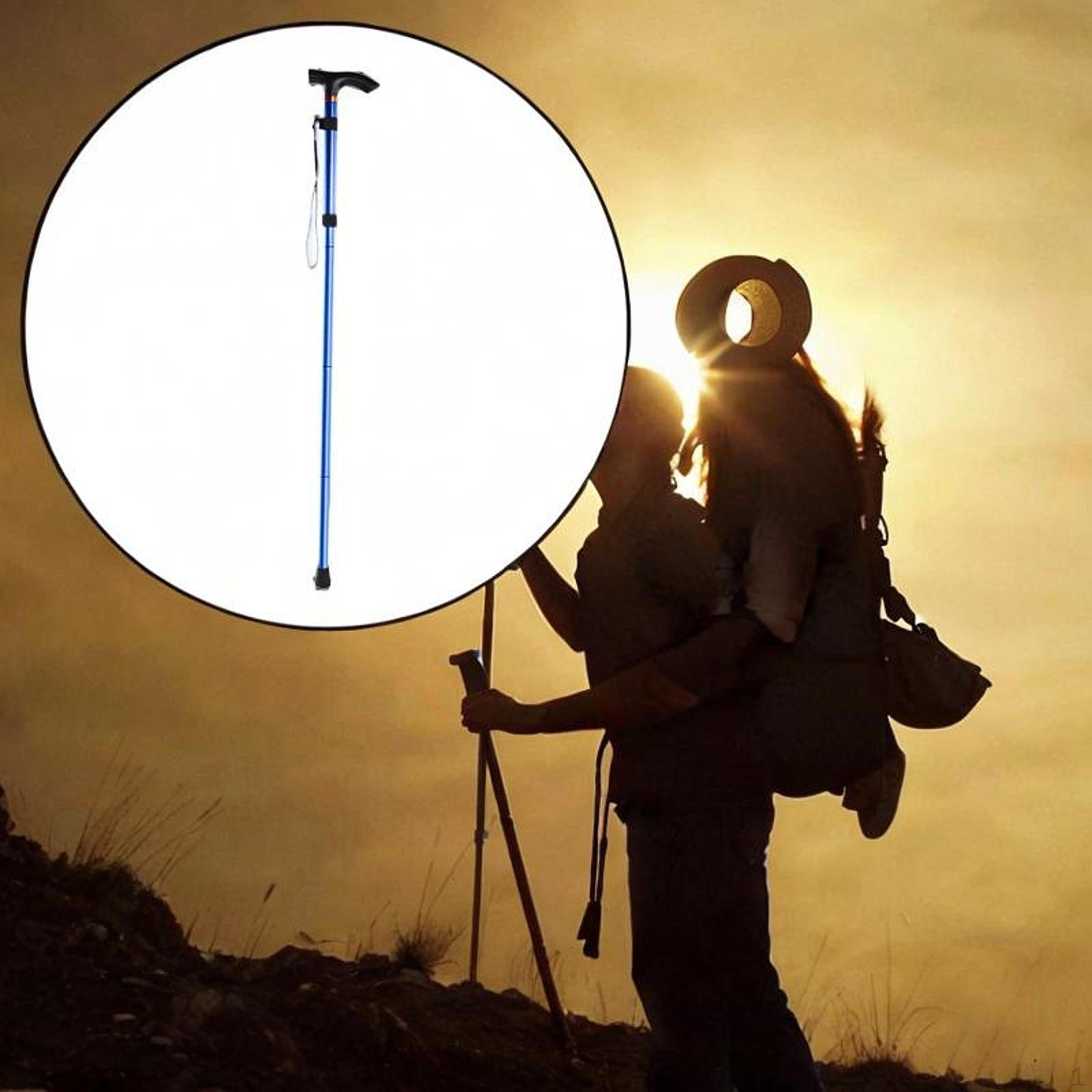 

Трекинговая палка складная выдвижная походная трость для путешествий на открытом воздухе скалолазание синий