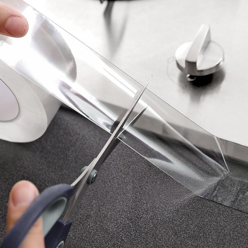 1Roll Waterproof Kitchen Bathroom Wall Sealing Tape Door Window Gap Stickers Transparent Adhesive Ta