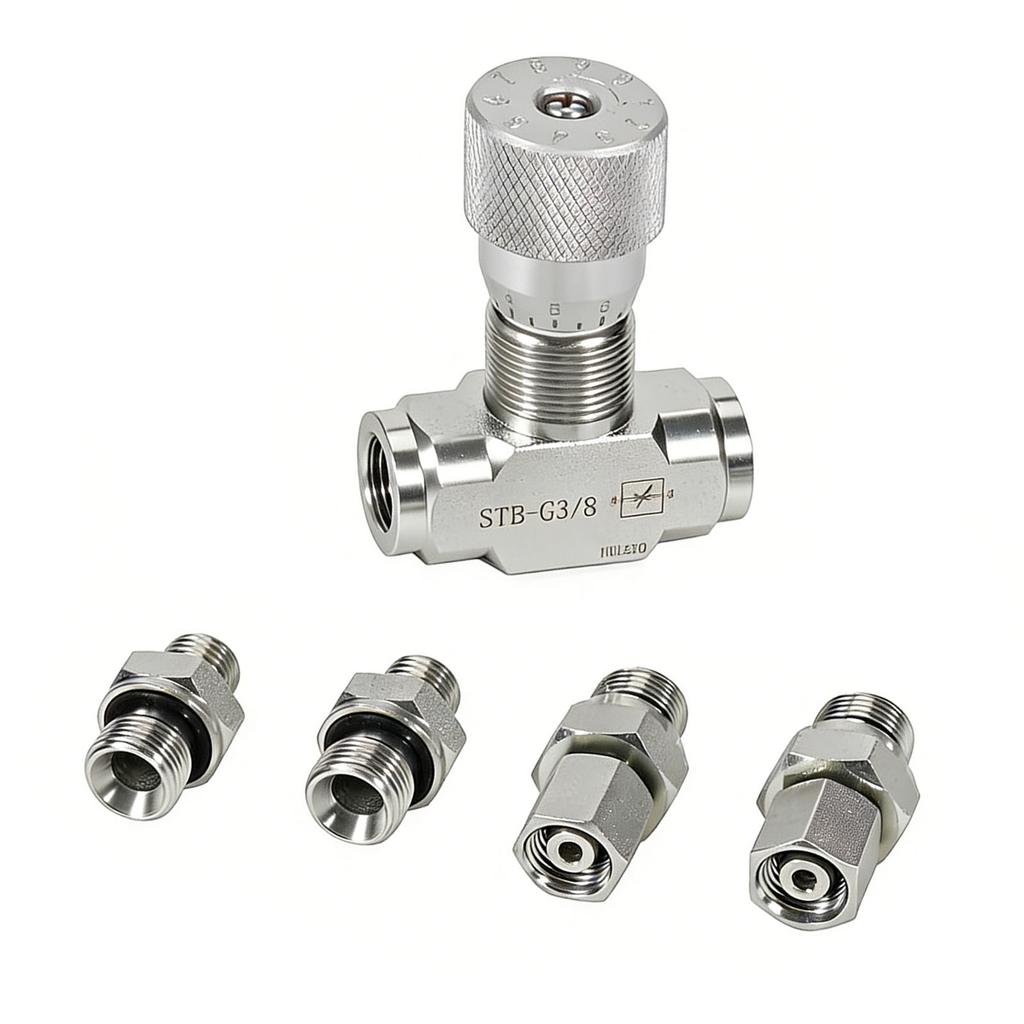 Hydraulic Flowrate Control Valve Fit for STB Series Mini Excavator 0.8 2 Ton 3 8in with M14 Connection Bidirectional
