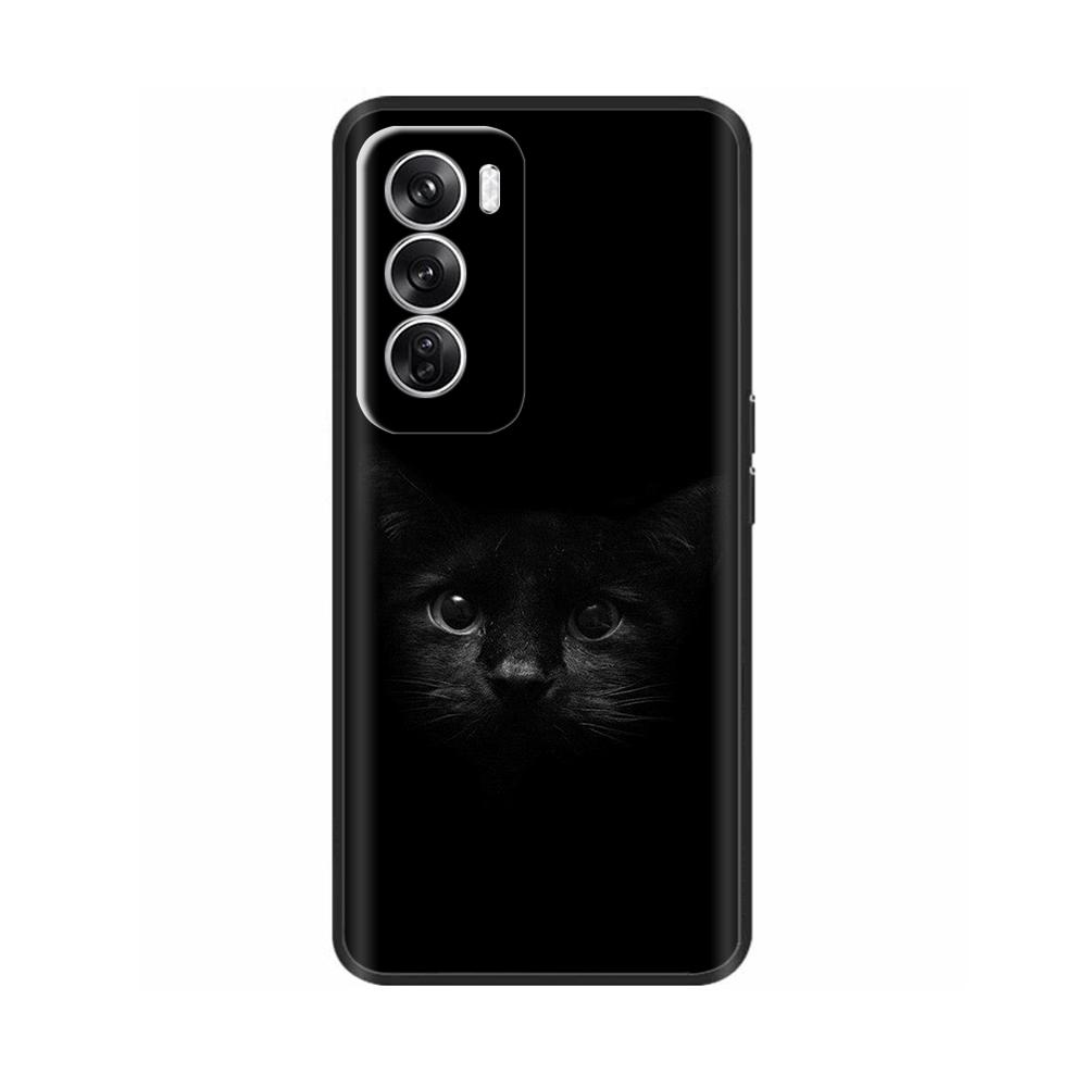 Silicone Case For OPPO Reno 12 Phone Cases Lovely Cat Cover Reno12 5G Soft Liquid Silicon Back Cover For OPPO Reno 12 Pro 5G