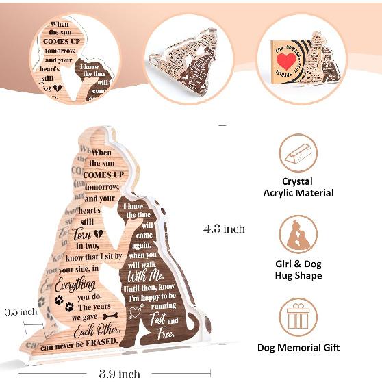 Dog Memorial Gifts for Loss of Dog, Loss of Dogs Sympathy Gift, In Memory Of Puppy, Acrylic Plaque Pet Passing Away Keepsake for Grieving Pet Owners