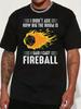 Mens Summer Casual Graphic TShirt Black DD Inspired I Cast Fireball Design 100 Cotton Tee Round Neck Short Sleeve