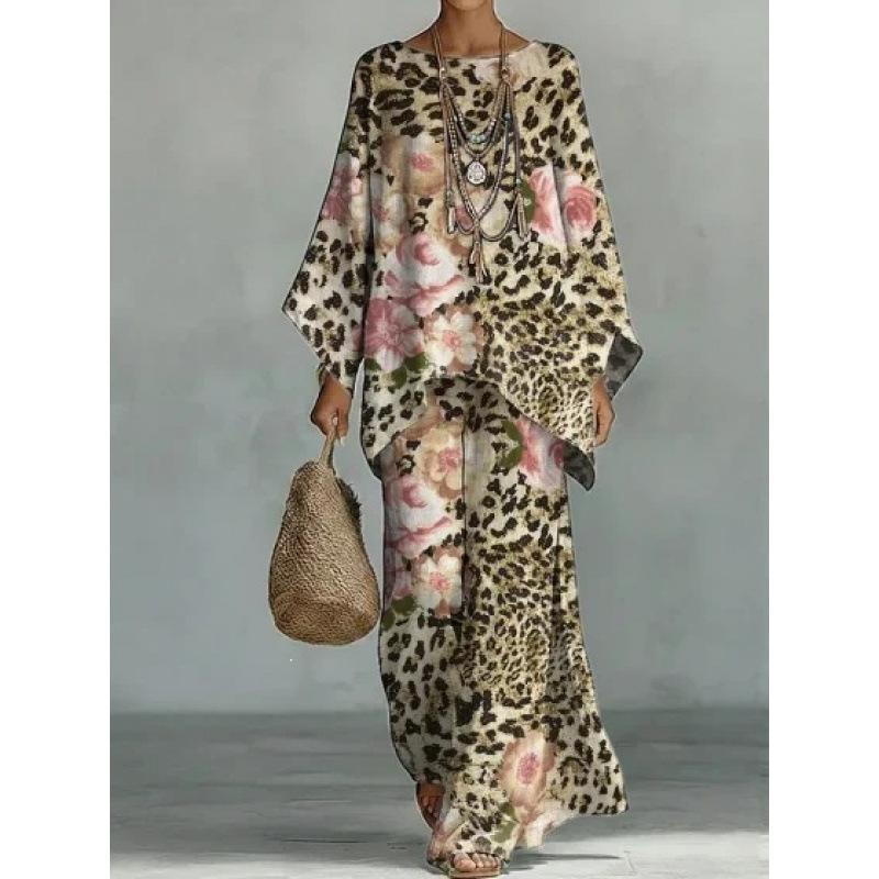 Y116 Summer Bohemian Paisley Printed Two-piece Comfort Casual Set