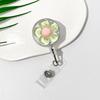 Flower Badge Holder Retractable Badge Holder Rotating ABS Badge Holder with Metal Belt Clip for Nurse Doctor Student