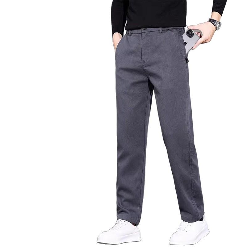 Men's Trendy Slim Straight Casual Pants - Spring/Autumn Fashion, Versatile Business Wear